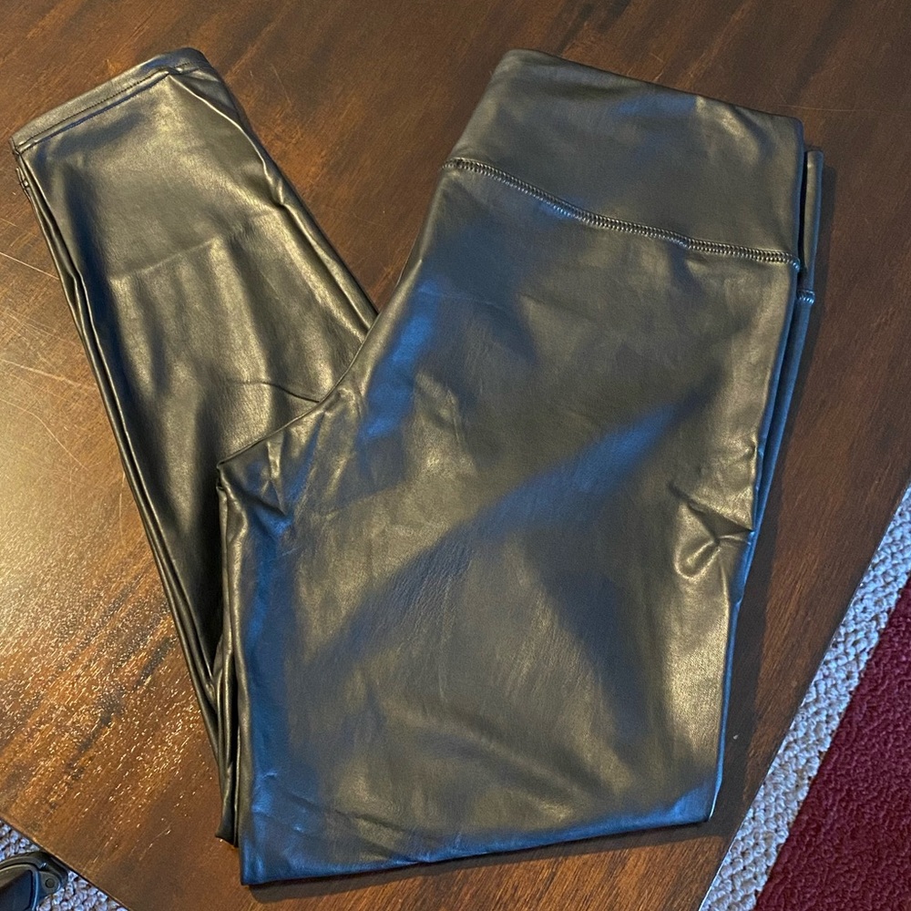 Faux-leather leggings, stretchy, Size XL